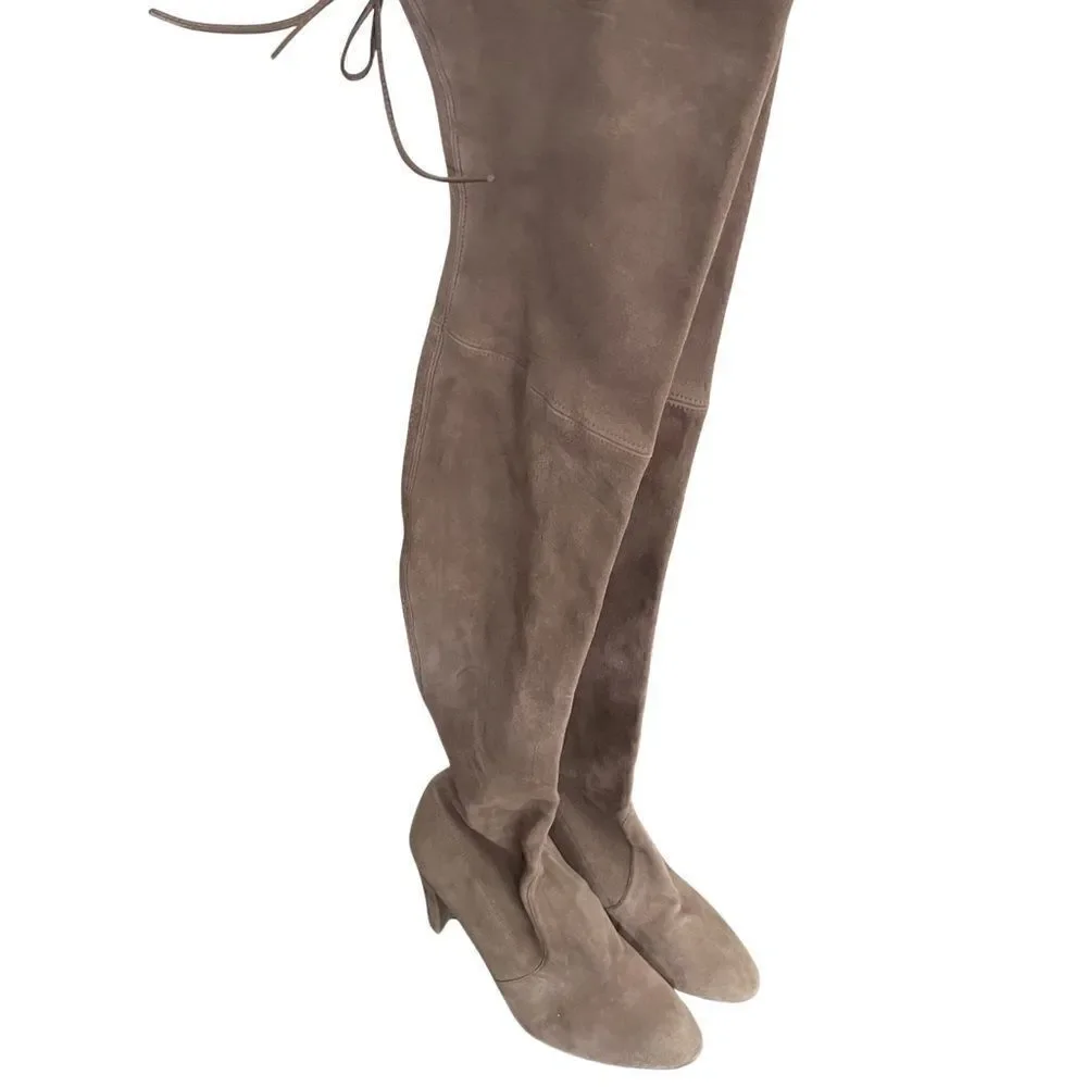 Stuart Weitzman highland grey suede over the knee boots